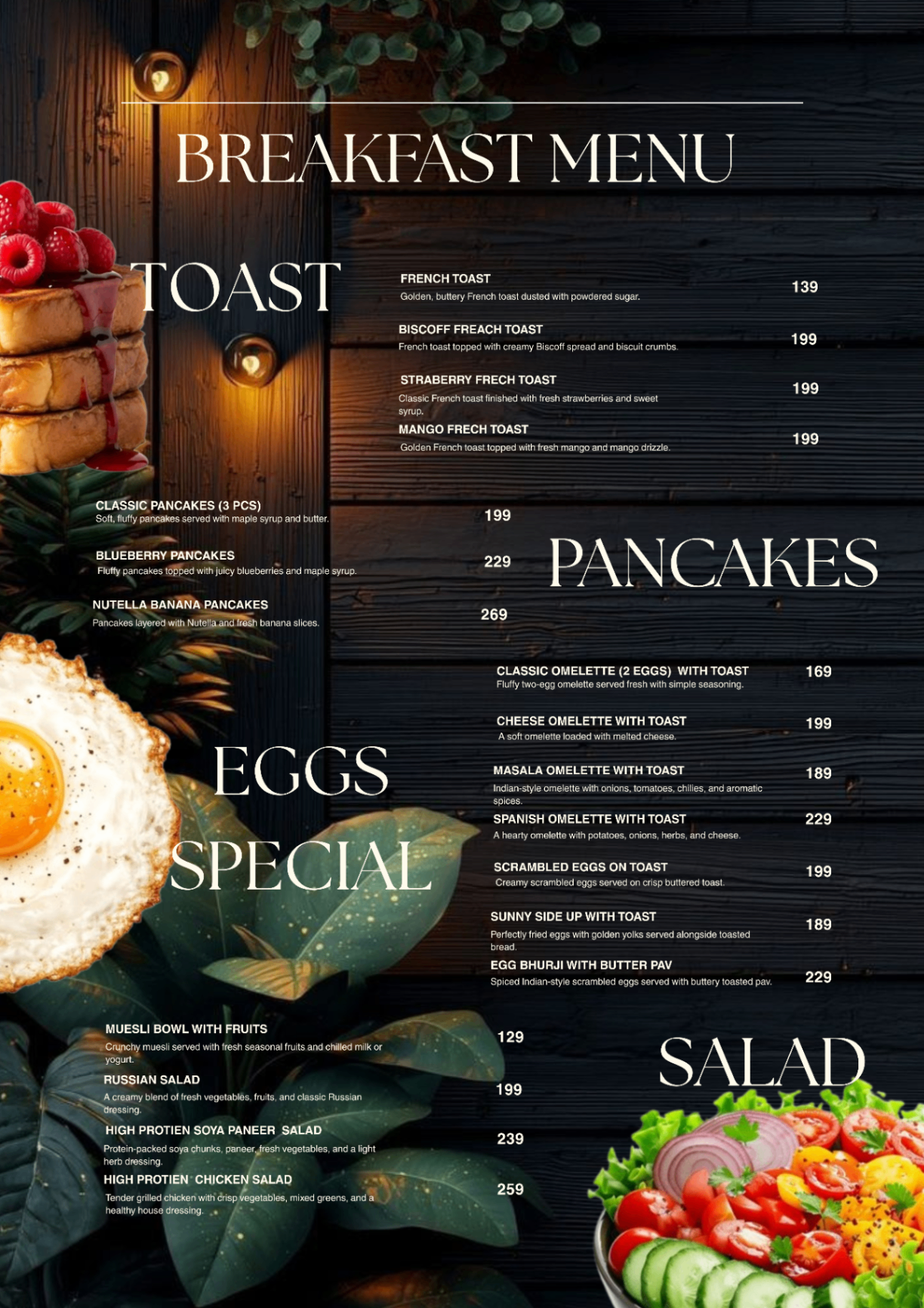 Arth Coffee — Breakfast, Pancakes and Toast menu